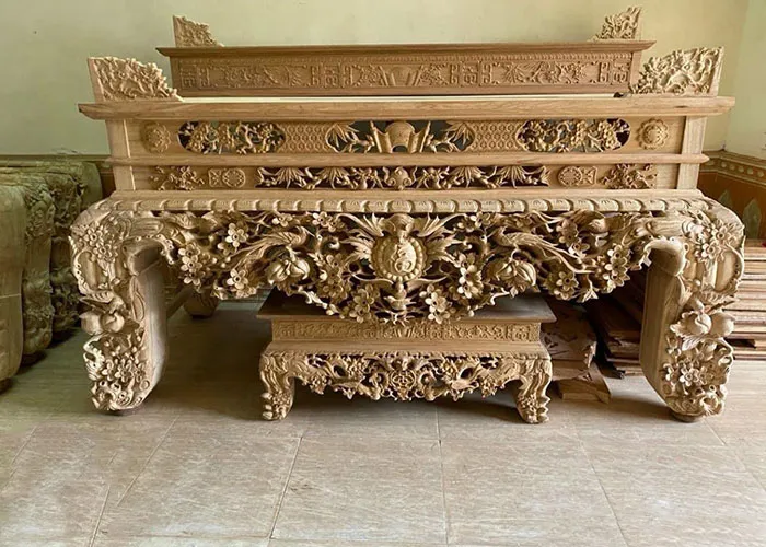 Sập Thờ chạm mai ngũ phúc